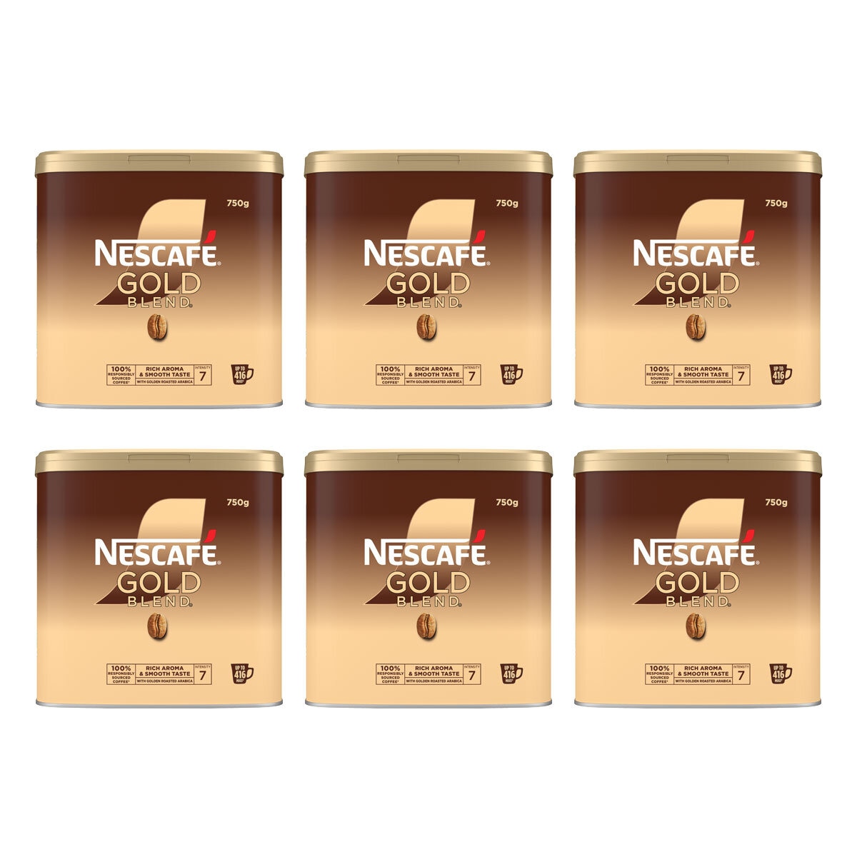 Nescafé Gold Blend Instant Coffee Granules, 6 x 750g