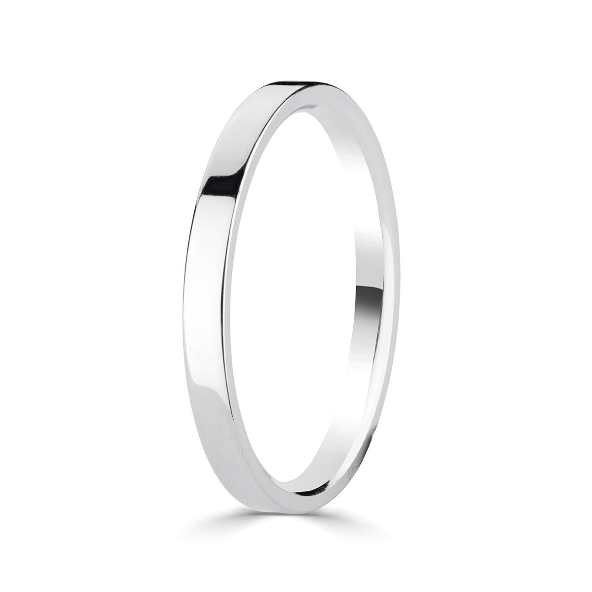 2.0mm Basic Light Court Wedding band. Platinum