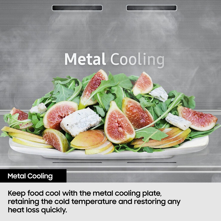 Samsung Series 8 SpaceMax RB53DG703ES9EU 538L Smart Combi Fridge Freezer,E Rated in Refined Inox