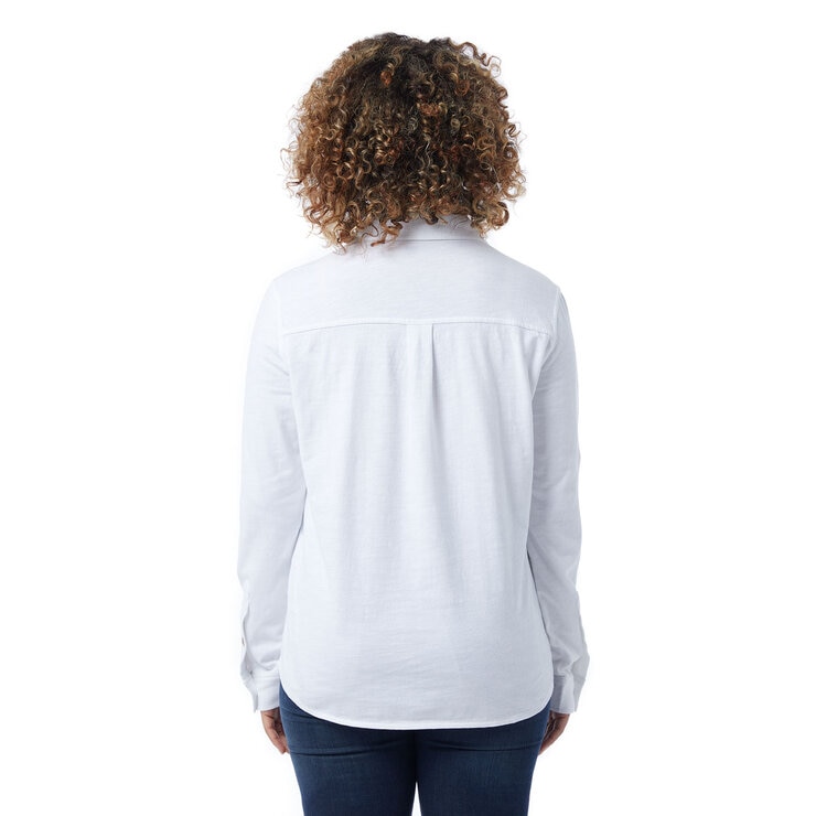 32 Degrees Stretch Cotton Shirt in White - Large