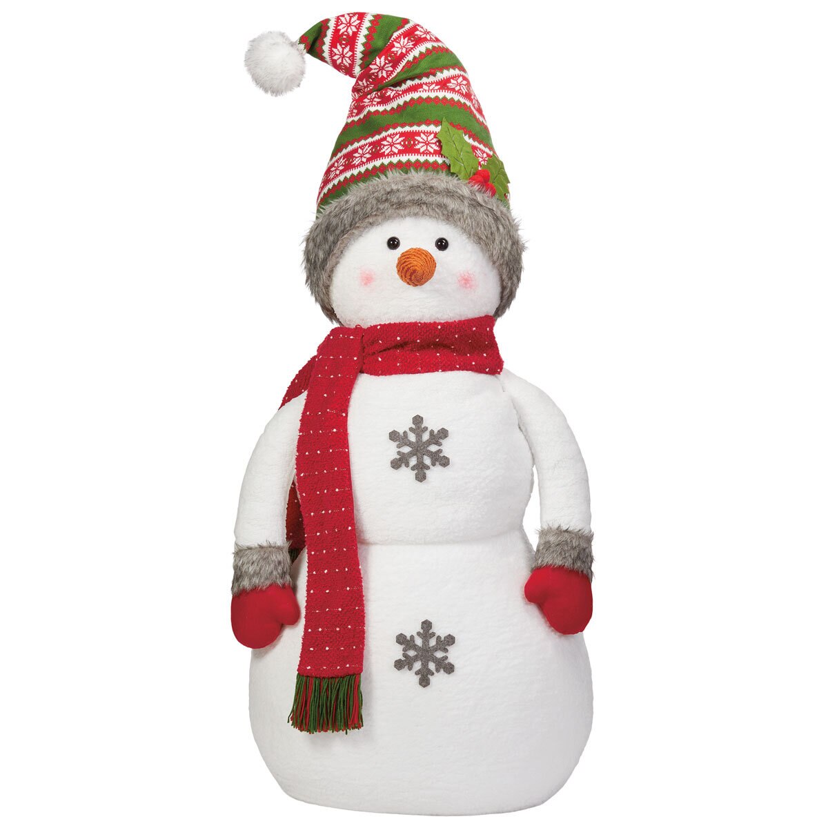 3.9ft (1.2m) Soft Sculpture Cosy Stocking Cap Snowman