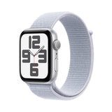 Apple Watch SE GPS, 44mm Silver Aluminium Case with Storm Blue Sport Band Loop, MXET3QA/A