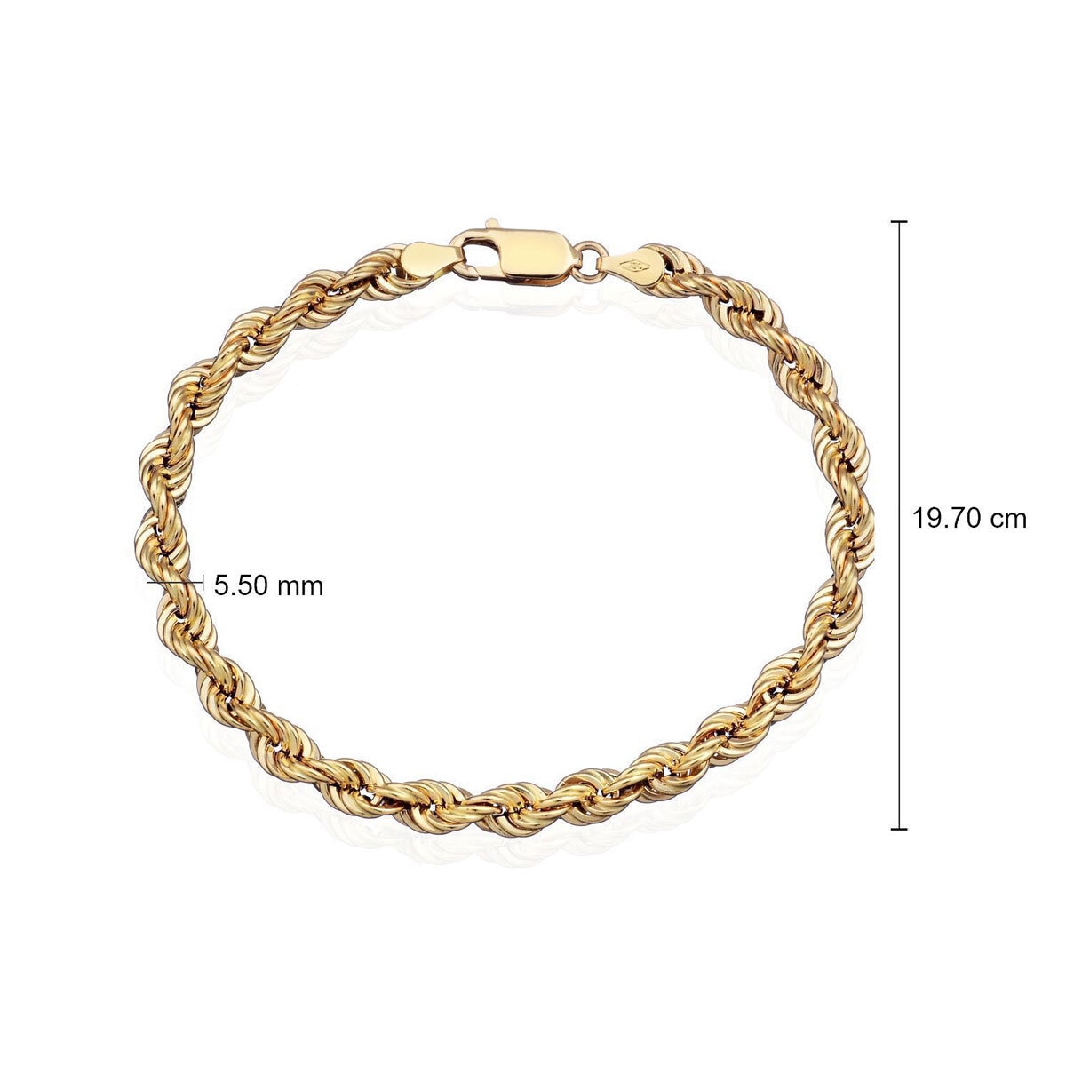 14ct Yellow Gold Rope Chain Bracelet Costco UK Costco UK