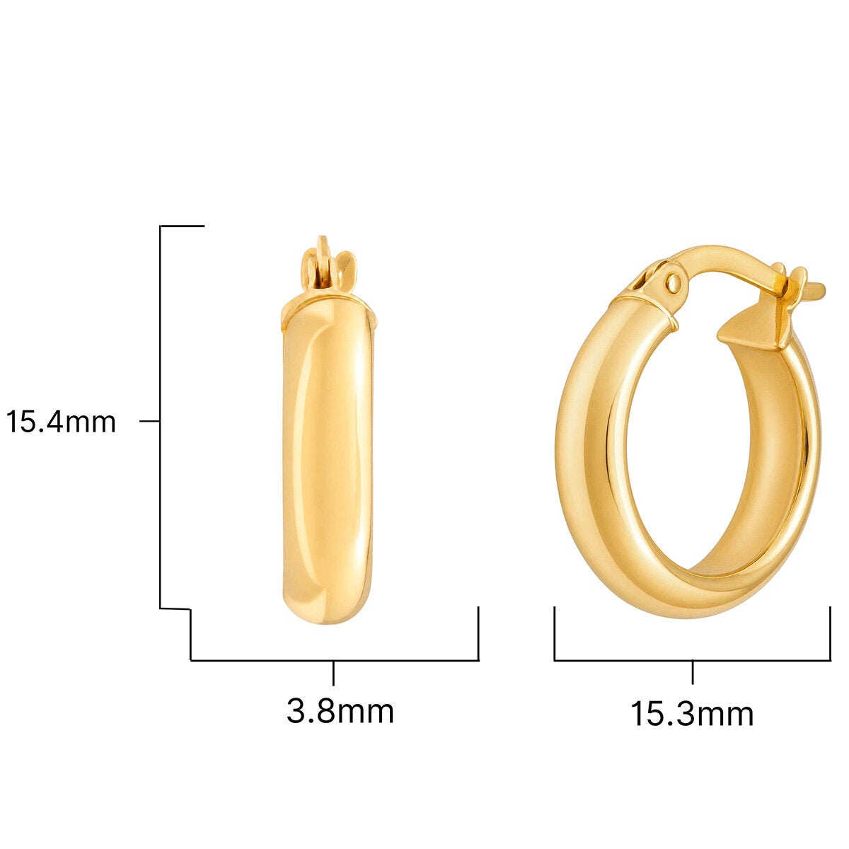 14ct Yellow Gold Classic Hinged Hoop Earrings 14ct Yellow Gold Classic Hinged Hoop Earrings