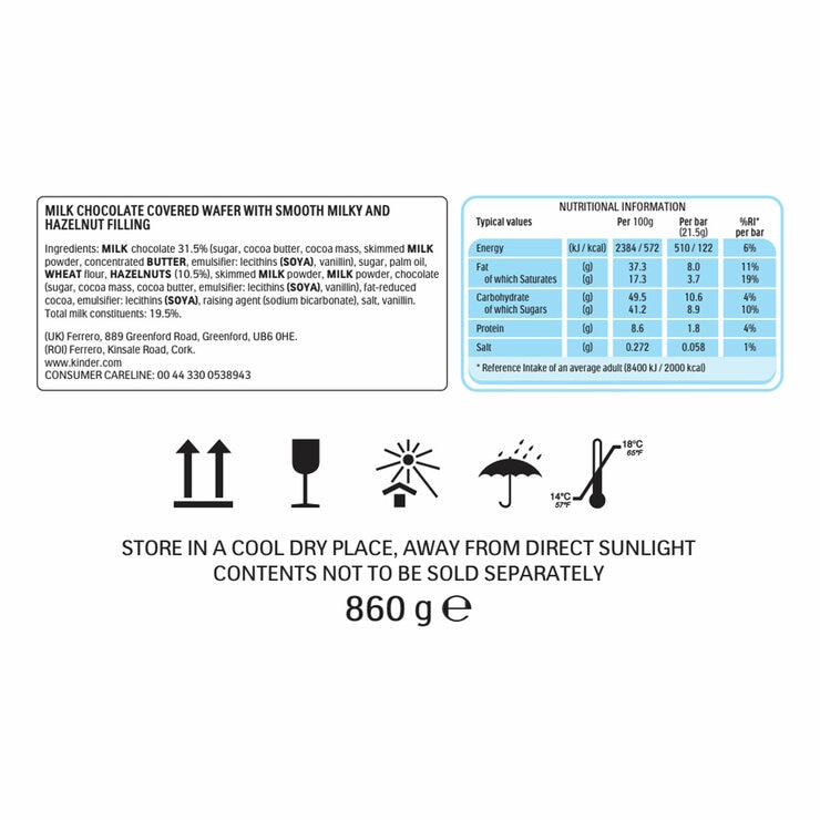 Ingredients and nutritional information