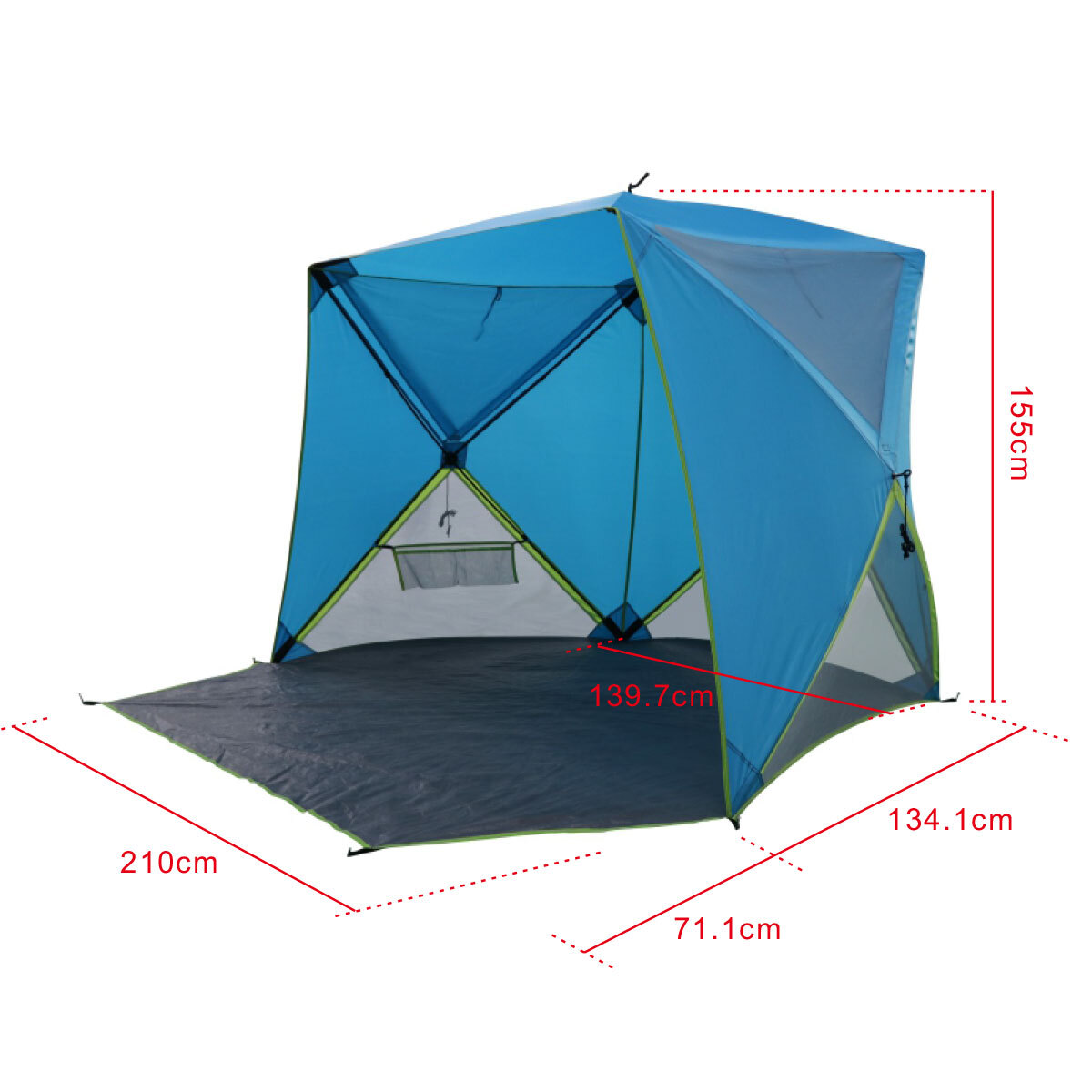 Old Bahama Bay 4.9 x 4.9ft (1.4 x 1.4m) Pop up Shelter with Windows