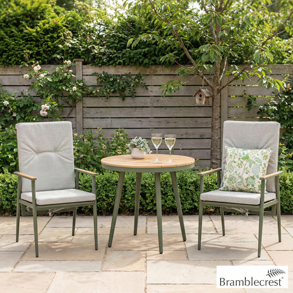 Bramblecrest Wisely 3 Piece Recliner Patio Set in Sage