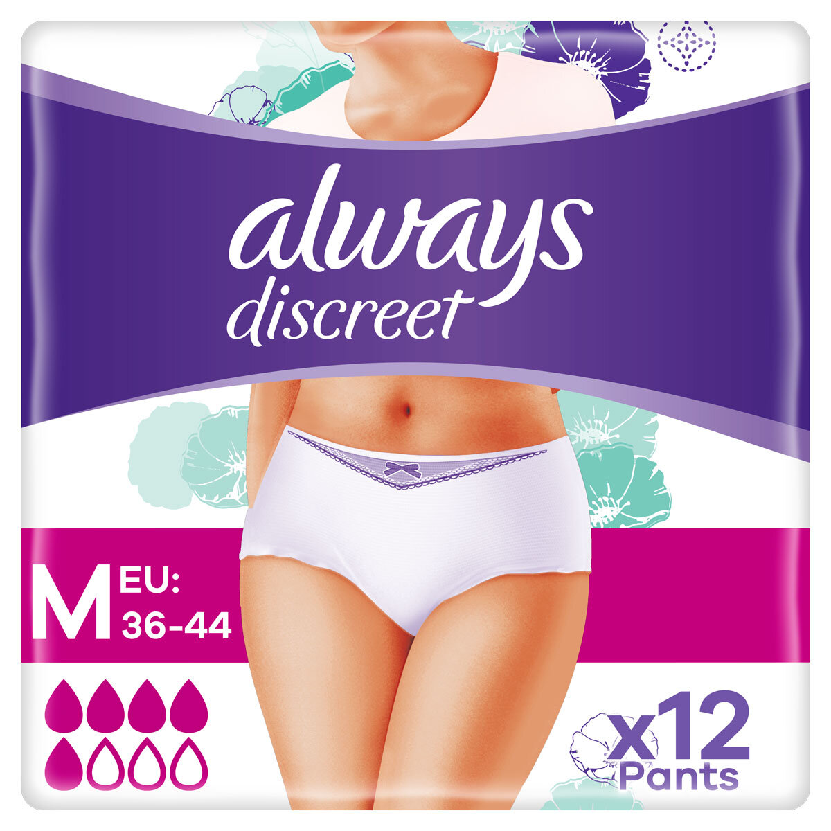 Always Discreet Normal Pants,  12 Pack