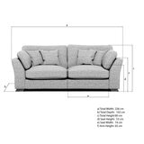 Selsey Grey Fabric 3 Seater Sofa