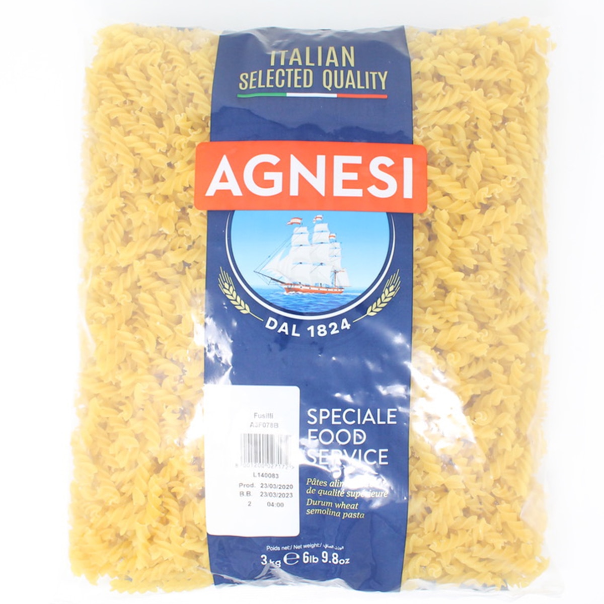 Agnesi Fusilli Pasta, 3kg Costco UK