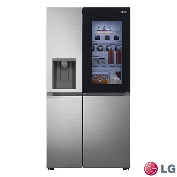 LG Instaview™ Door-In-Door™ GSXV80PZLE, Side by Side Fridge Freezer,  E Rated in Shiny Steel