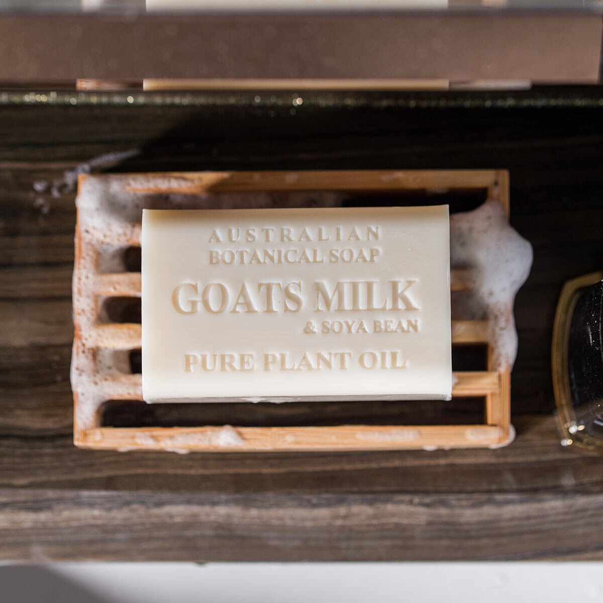 Soap Bar Lathered on a Basin