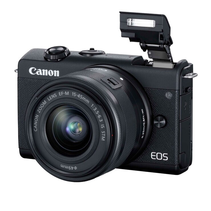 Canon EOS M200 Mirrorless Camera, EFM 1545mm Lens, Extra Battery and
