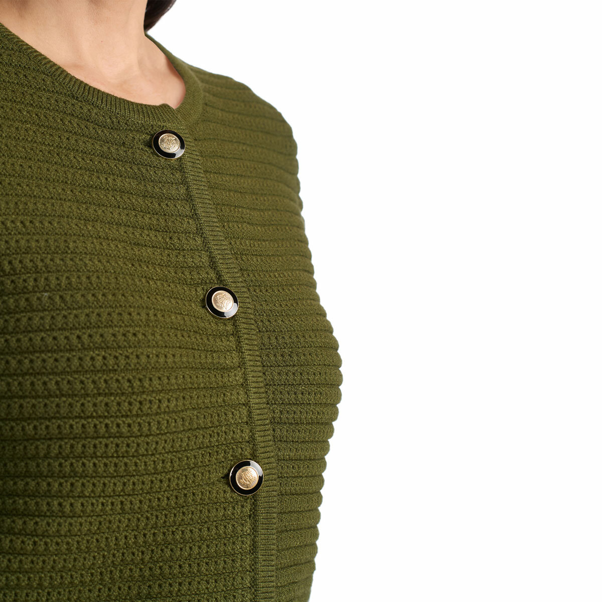 Hilary Radley Textured Knit Jacket in Green