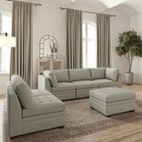 Thomasville Tisdale Beige 6 Piece Modular Fabric Sofa