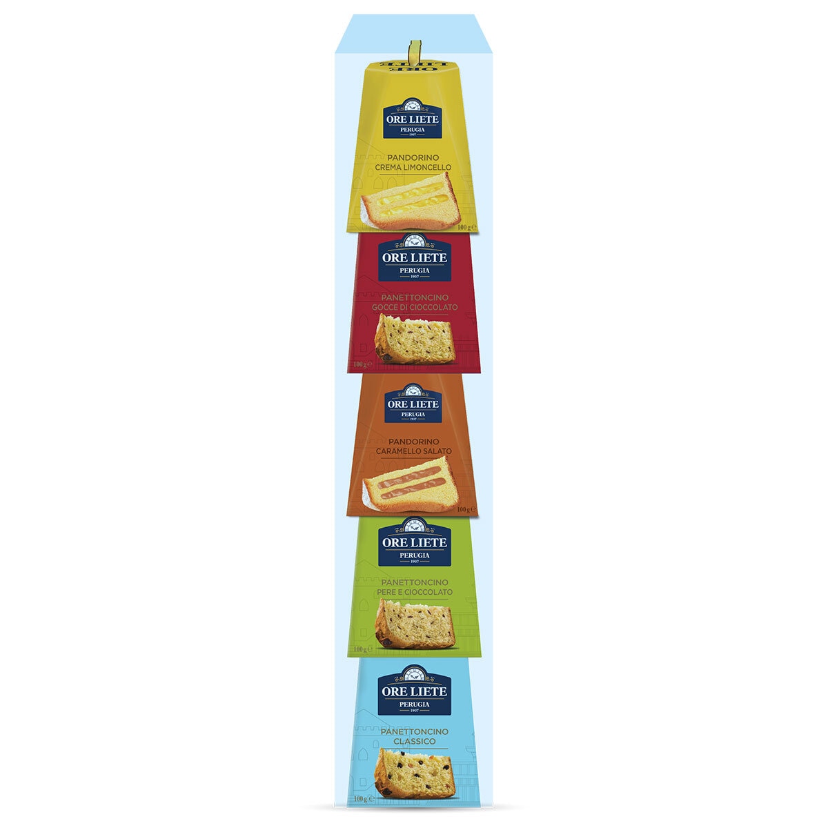 Ore Liete Mini Panettone & Pandoro Tower, 5x100g
