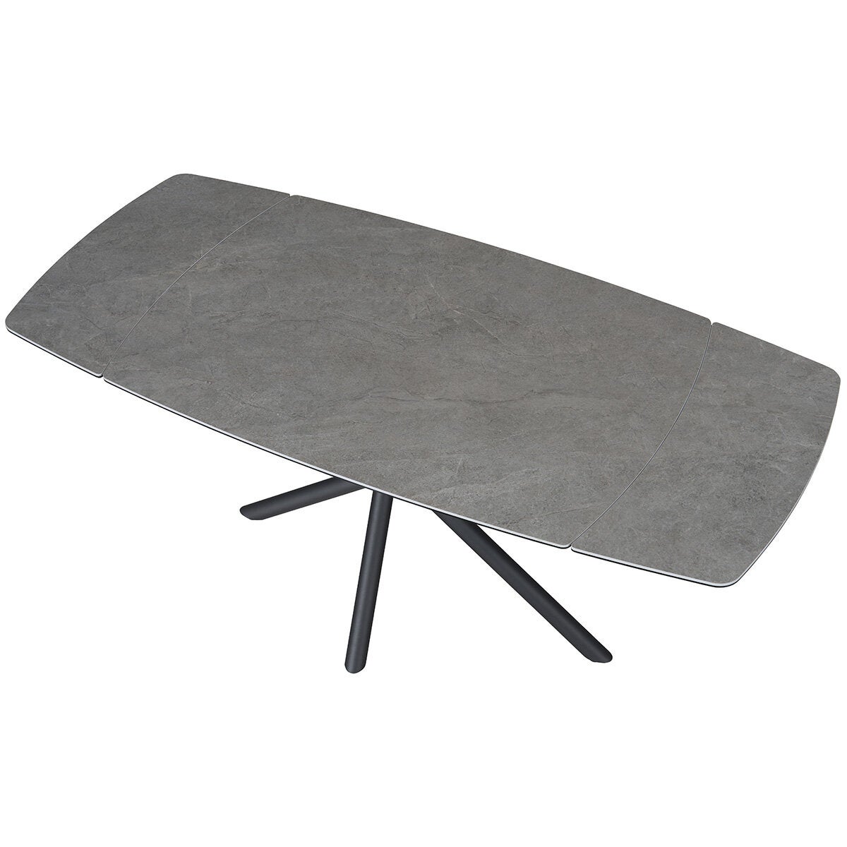 Indus Valley Skylar Ceramic Extending Dining Table + 6 Grey Chairs, Seats 6-8
