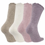 K Bell Ladies Chenille Socks, 4 Pack