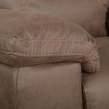 Close up detail image of Kuka Brown Fabric Reclining Armchair