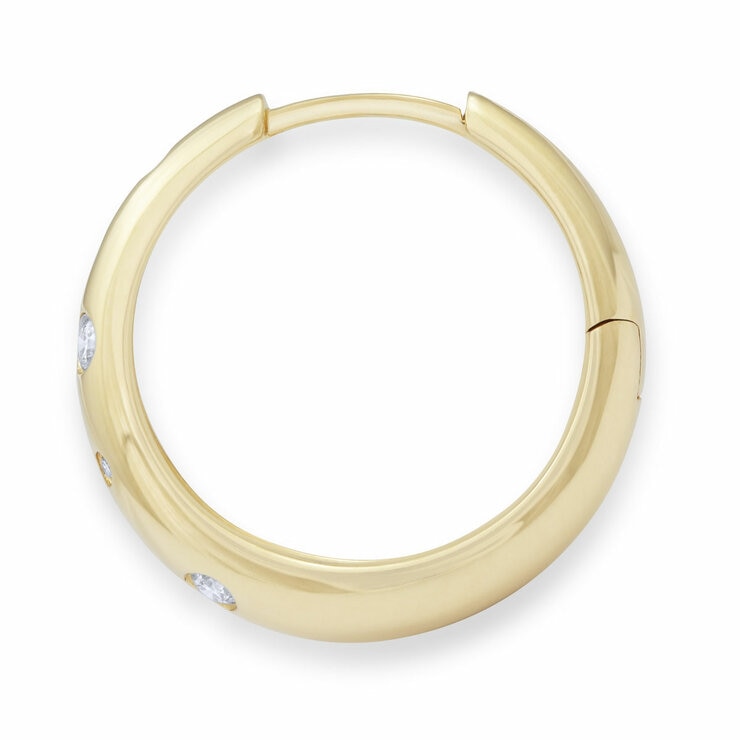 0.24ctw Round Brilliant Cut Diamond Hoop Earrings, 14ct Yellow Gold