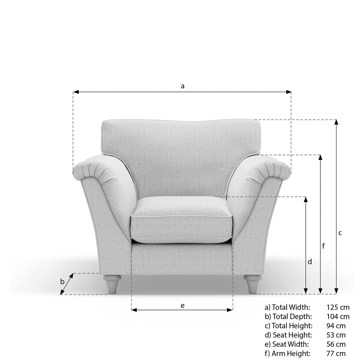 Merchant Grey Fabric Armchair