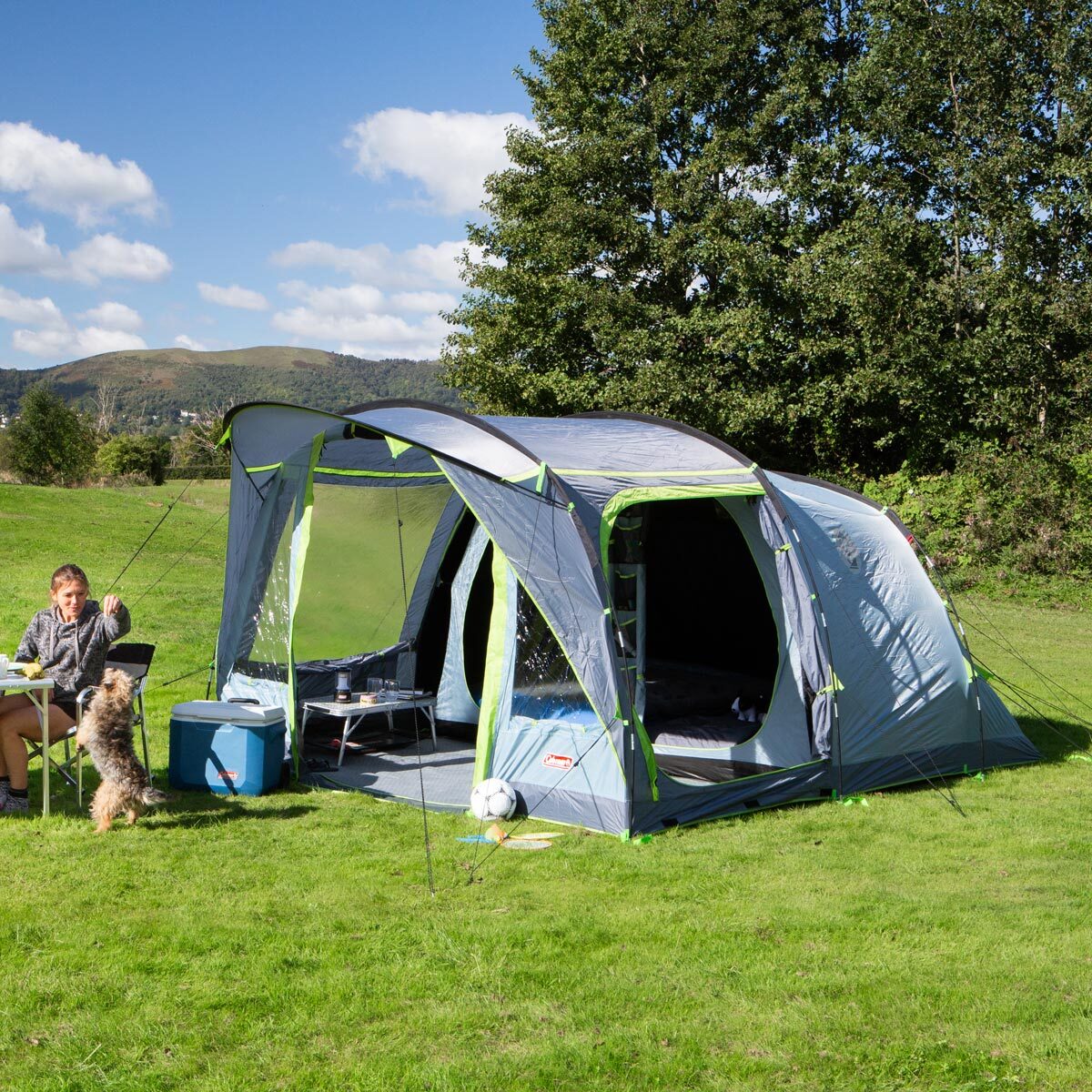 family tent with blackout bedroom