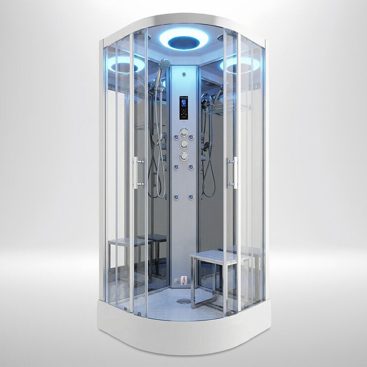 Insignia Diamond 900mm Quadrant Steam Shower with Chrome Frame Insignia Diamond 900mm Quadrant Steam Shower with Chrome Frame