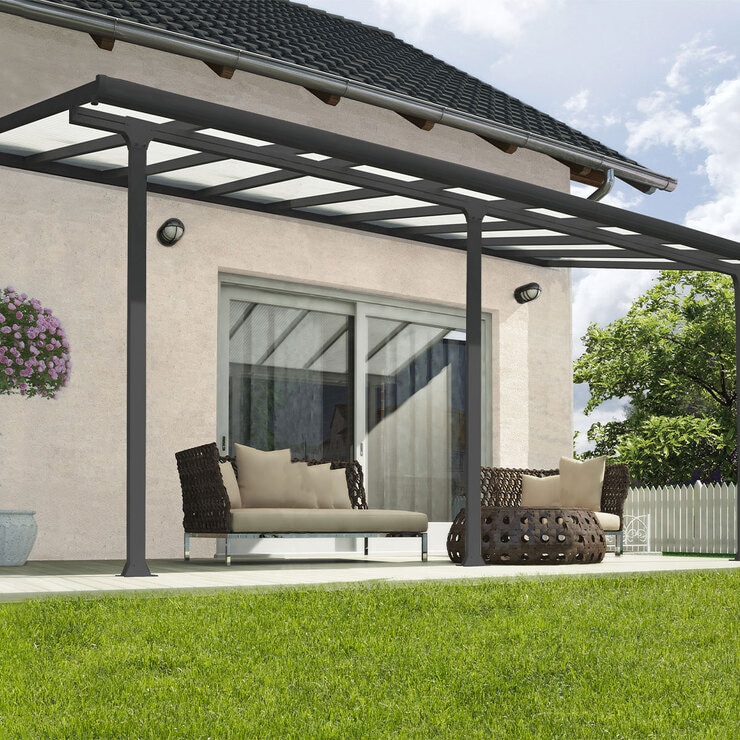 Palram Feria 3 Veranda Patio Cover in Grey, 3 x 5.46m Costco UK