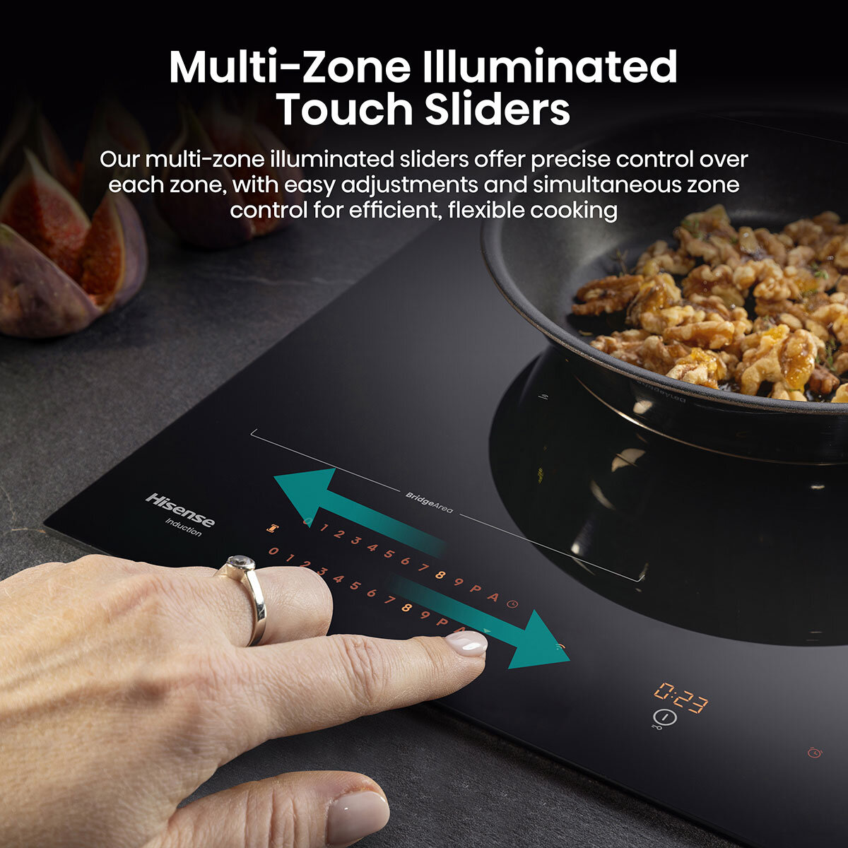 Hisense Hi8 HI6443BSCWF 60cm Induction Hob with Area Flex, in Black