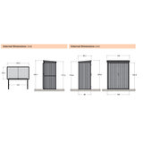 Stone Garden 4ft 7" x 2ft 6" (1.45 x 0.8m) Vertical 1,887 Litre Steel Shed in 2 Colours