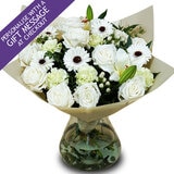 28 Stem White Mixed Flower Bouquet with Greetings Card