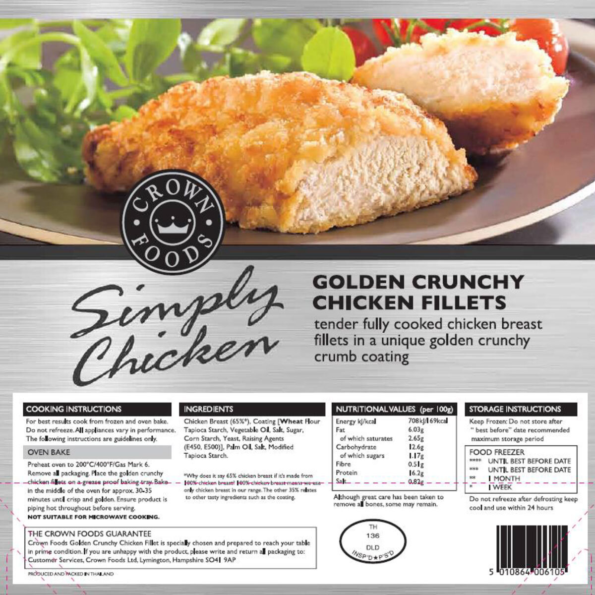 Simply Chicken Golden Crunchy Chicken Fillets, 1.76kg