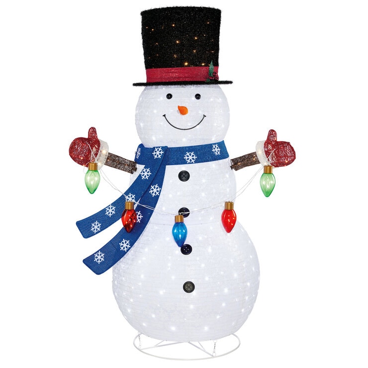 7ft (2.13 m) Indoor/Outdoor Pop Up Christmas Snowman With 335 LED