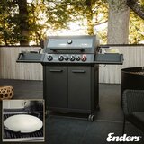 Enders Monroe 4 Burner Stainless Steel Gas Barbecue + Pizza Stone + Cover