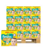 Pampers Premium Protect, New Baby Size 3, 120 x Jumbo+ 70 Pack
