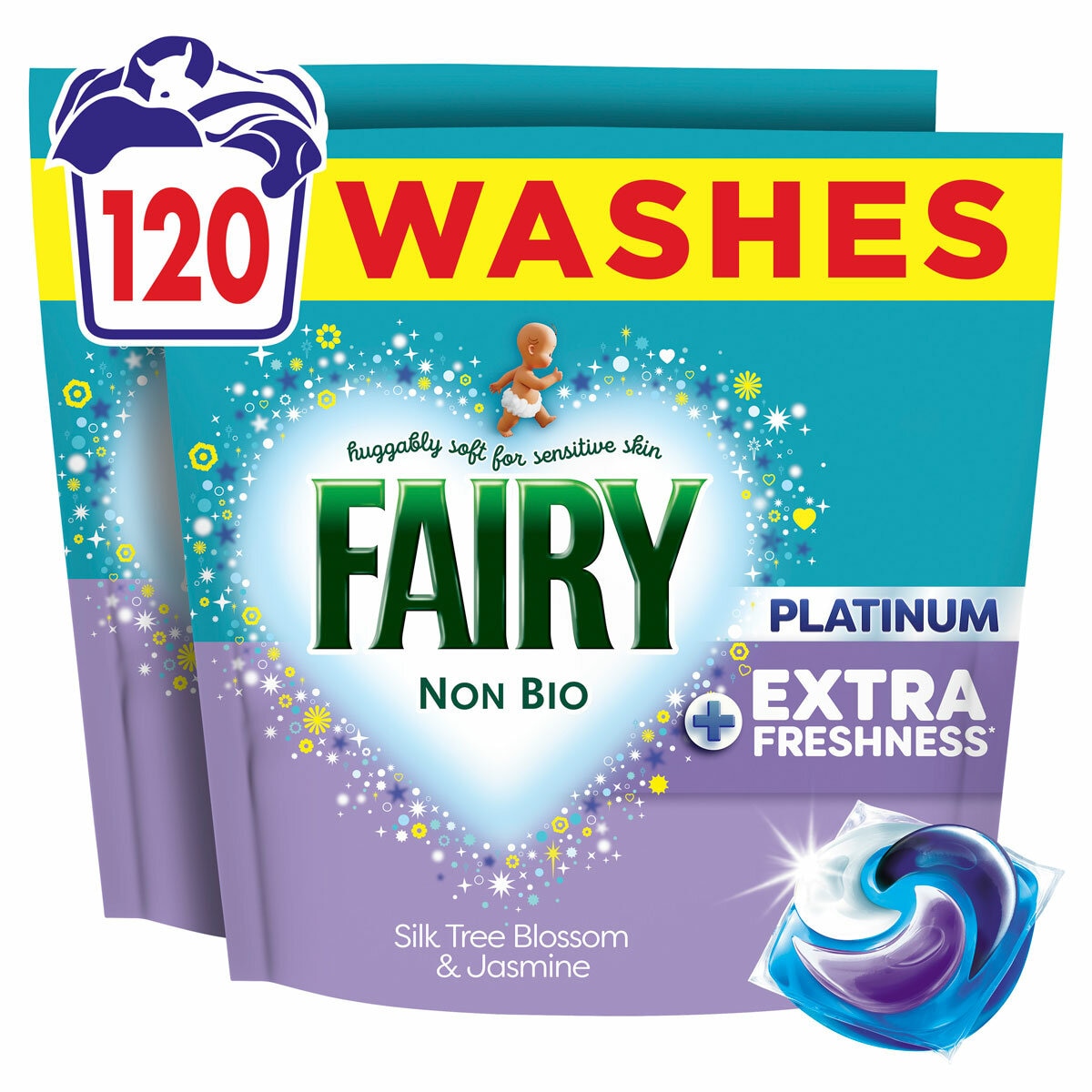 Fairy Platinum Pods Silk Tree Stain Removal, 120 Wash