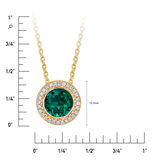 Lab Emerald and Diamond 14kt Yellow Gold Pendant