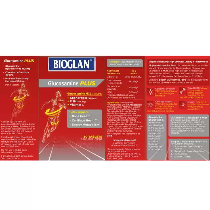 Bioglan Glucosamine Plus, 2 x 30 Tablets Bioglan Glucosamine Plus, 2 x 30 Tablets