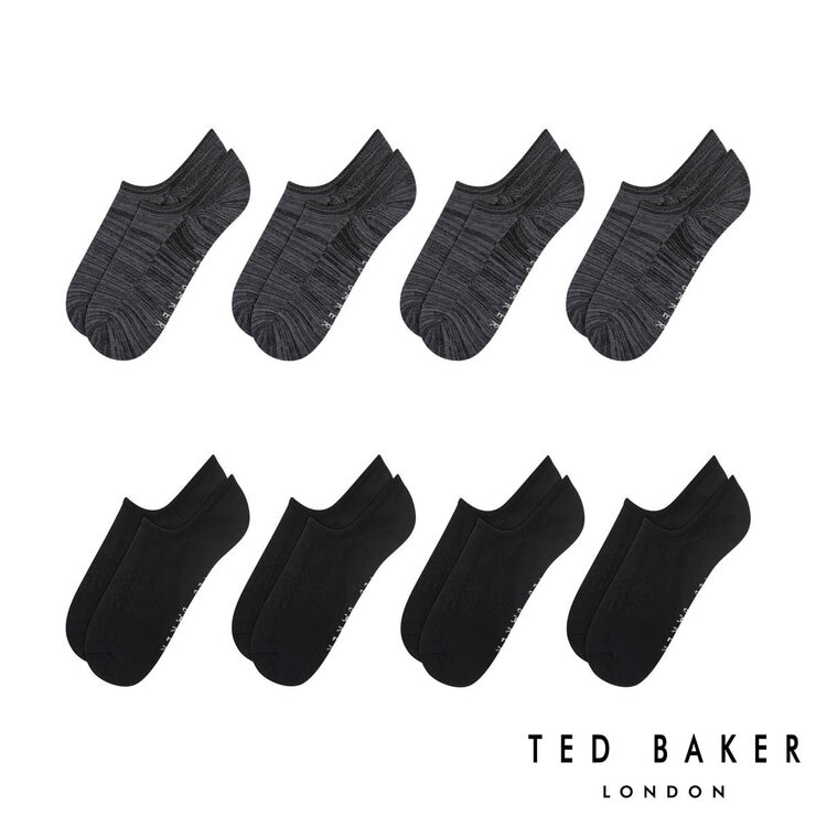 Ted Baker Men's Liner Sock, 8 Pack in Black Ted Baker Men's Liner Sock, 8 Pack in Black