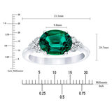 Lab Created Emerald and 0.23ctw Diamond Ring, 14k White Gold
