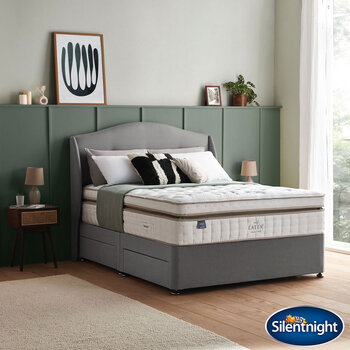 Silentnight Latex 2000 Pocket Boxtop Mattress & Slate Grey Divan in 4 Sizes