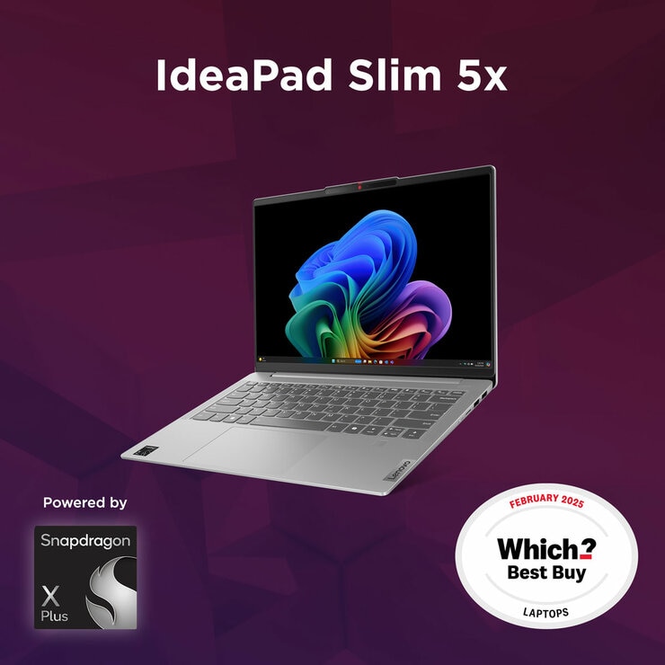 Lenovo IdeaPad Slim 5, Copilot+ PC, Snapdragon X Plus, 16GB RAM, 512GB SSD, 14 Inch Laptop, 83HL000AUK