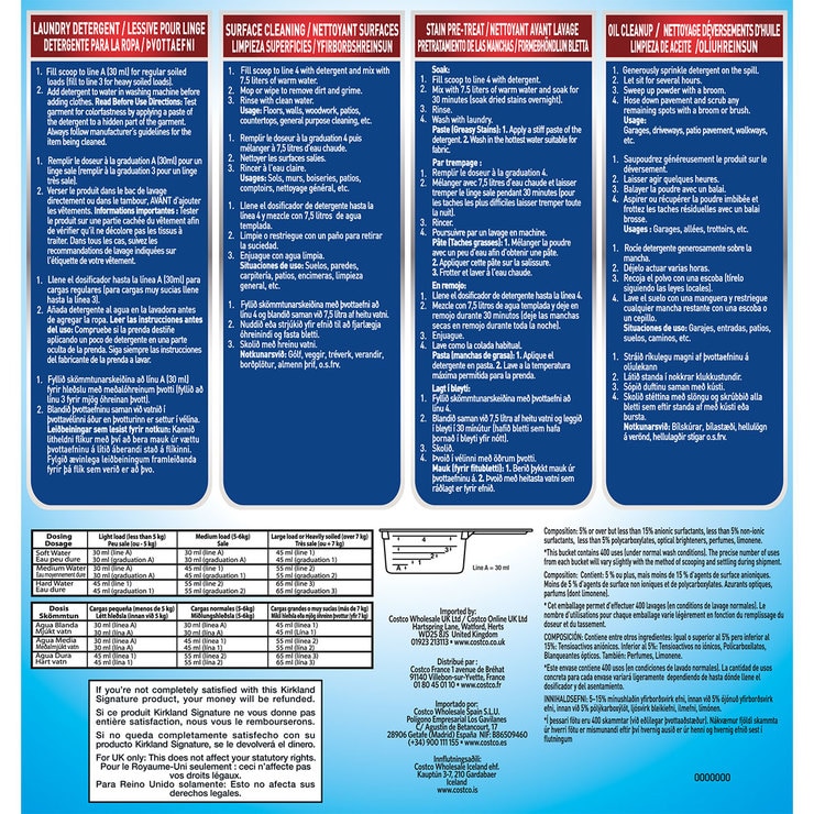 Kirkland Signature Super Concentrate Washing Powder, 12.7kg Costco UK