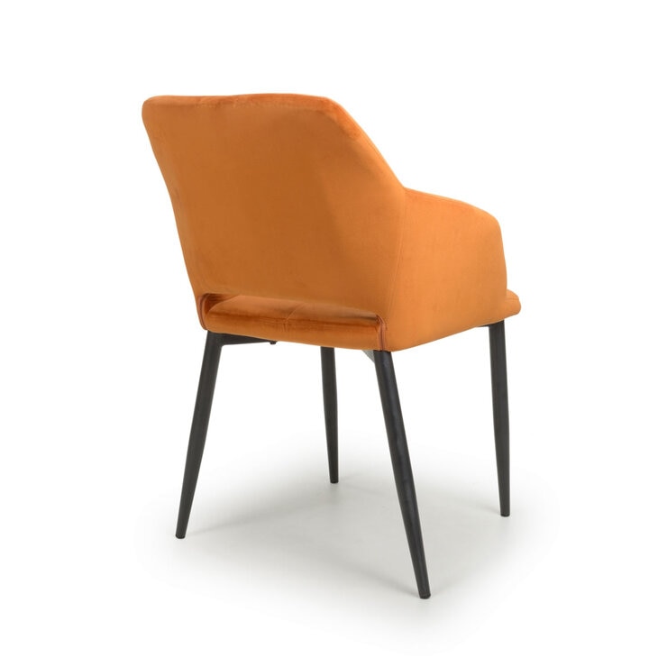 Nero Orange Velvet Dining Chair 2 pack