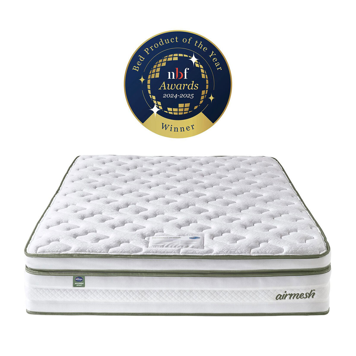 Silentnight AirMesh® 3000 Pocket Boxtop Mattress & Sandstone Full Ottoman Divan in 3 Sizes