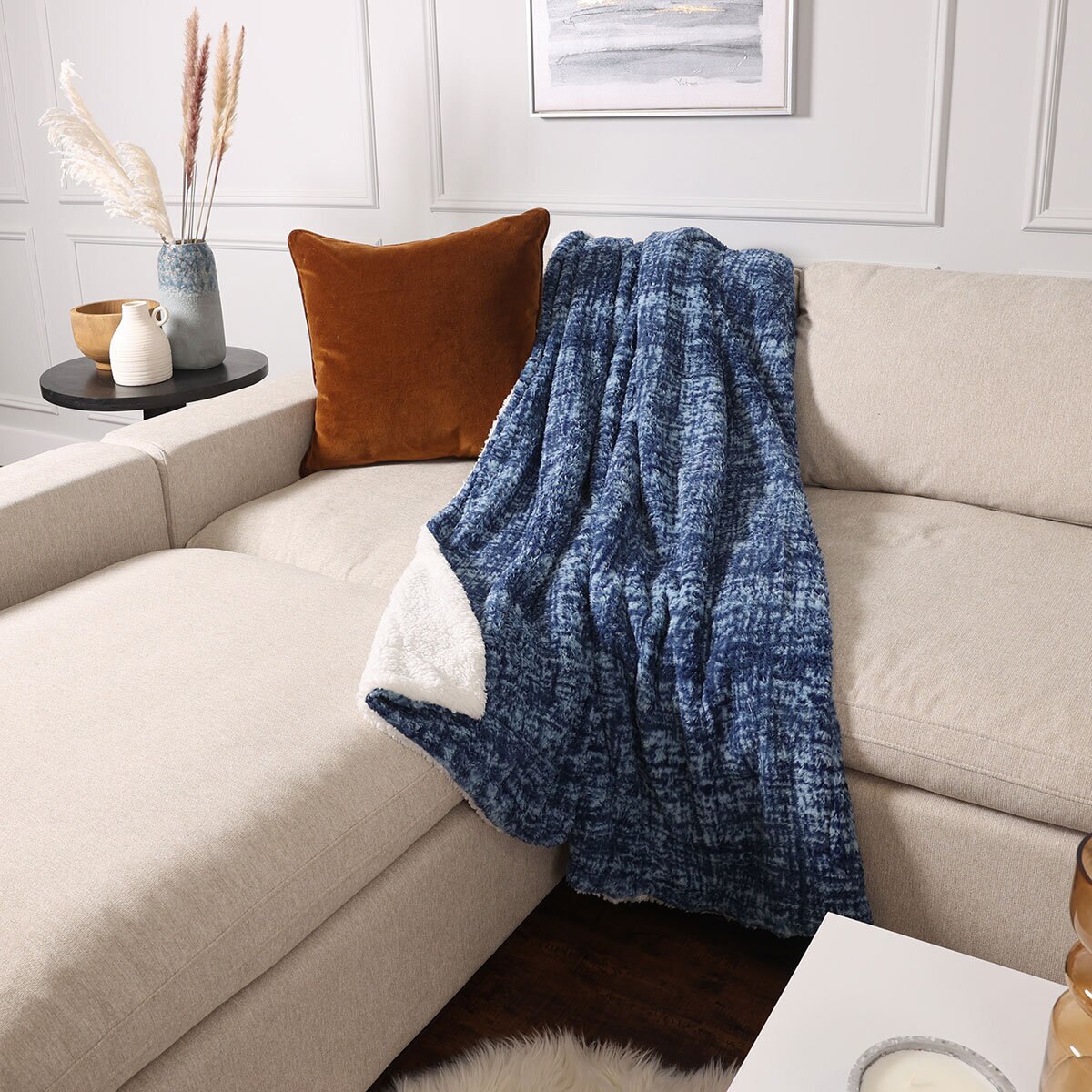 Life Comfort Reversible Sherpa Throw in 3 colours, 152 x ...