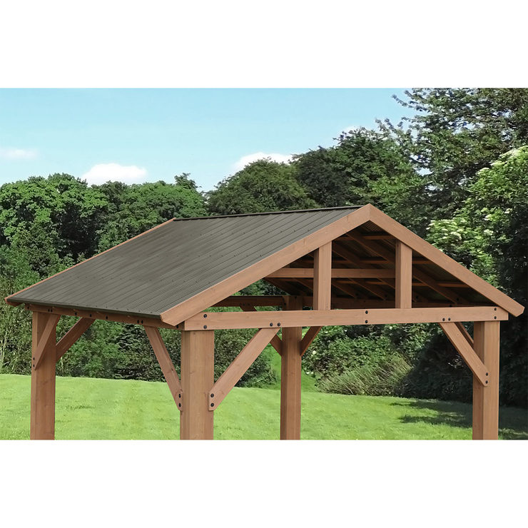 Yardistry 14ft x 12ft (4.3 x 3.7m) Cedar Gazebo with Aluminium Roof