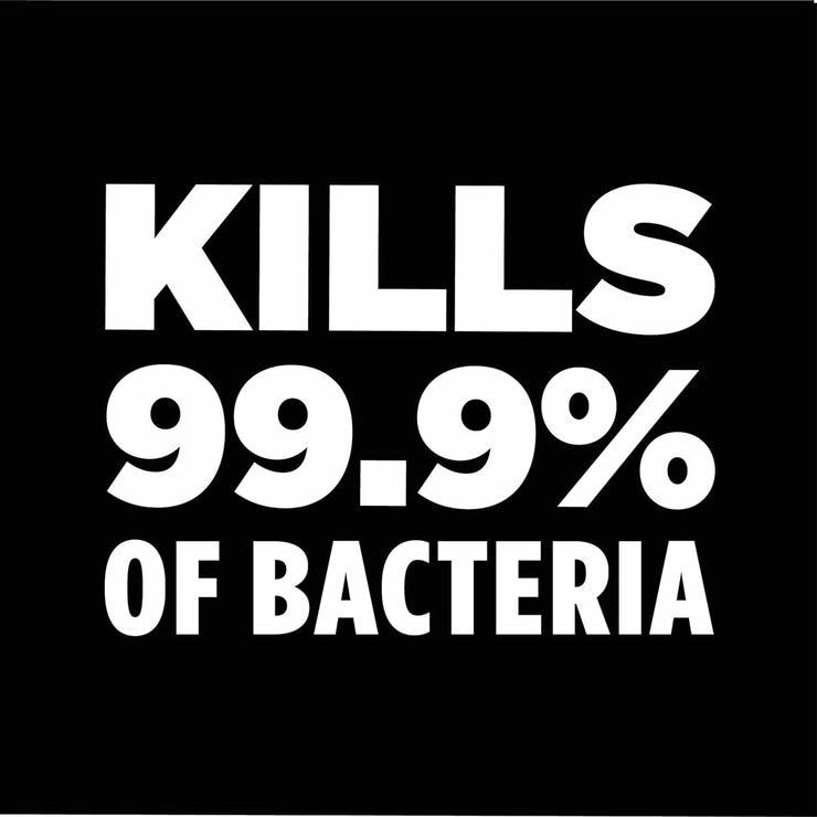 Kills 99.9% of Bacteria