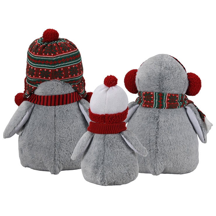 Plush Holiday Penguins - Set of 3