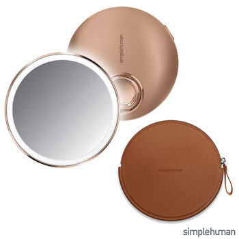 simplehuman Compact Sensor Mirror in Rose Gold with Case